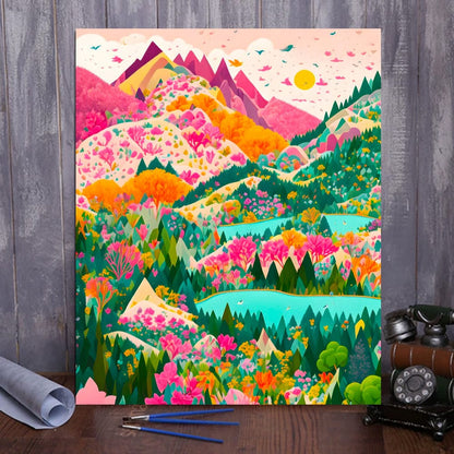 DIYArtCool™ Colorful Mountains Paint By Numbers Collection - 'Zest' (16"x20")