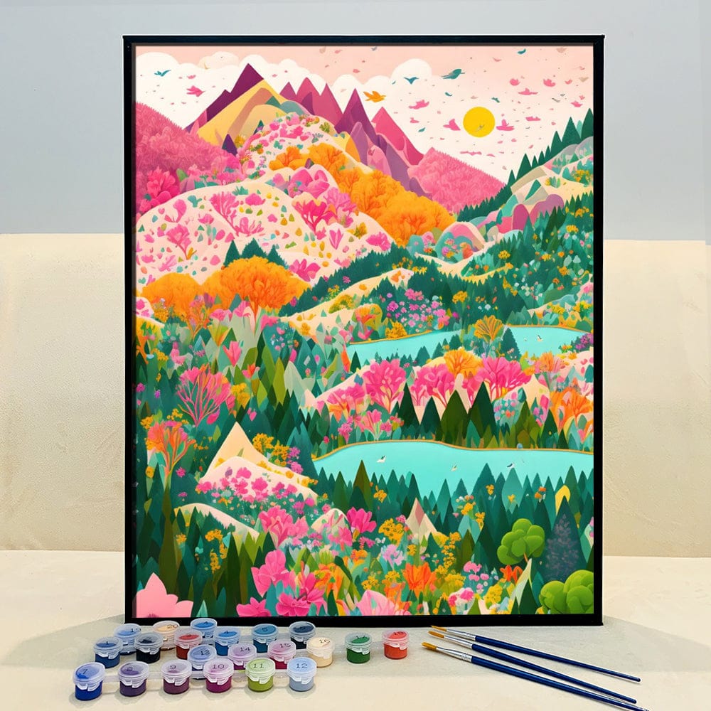 DIYArtCool™ Colorful Mountains Paint By Numbers Collection - 'Zest' (16"x20")