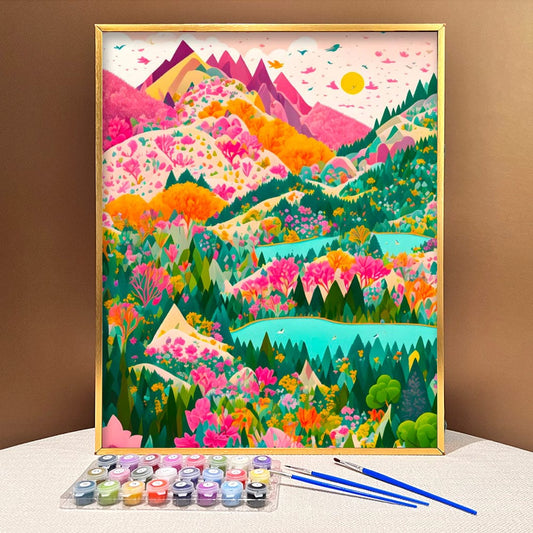 DIYArtCool™ Colorful Mountains Paint By Numbers Collection - 'Zest' (16"x20")