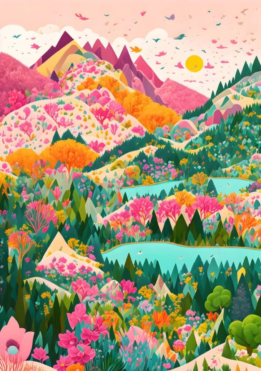 DIYArtCool™ Colorful Mountains Paint By Numbers Collection - 'Zest' (16"x20")