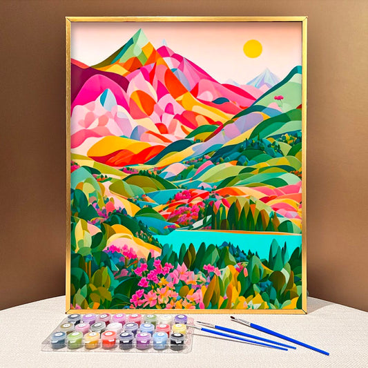 DIYArtCool™ Colorful Mountains Paint By Numbers Collection - 'Prism' (16"x20")