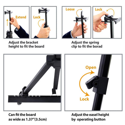 Portable foldable metal easel