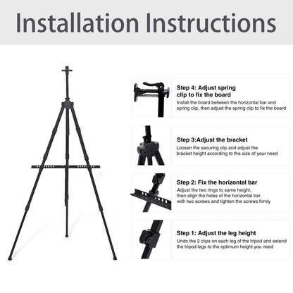 Portable foldable metal easel