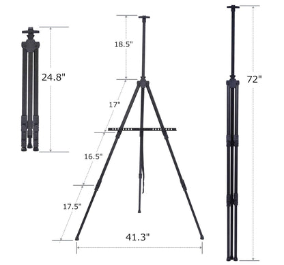 Portable foldable metal easel