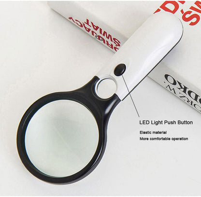 Mini Handheld Magnifiers(3 LED Light 45X Magnifying)