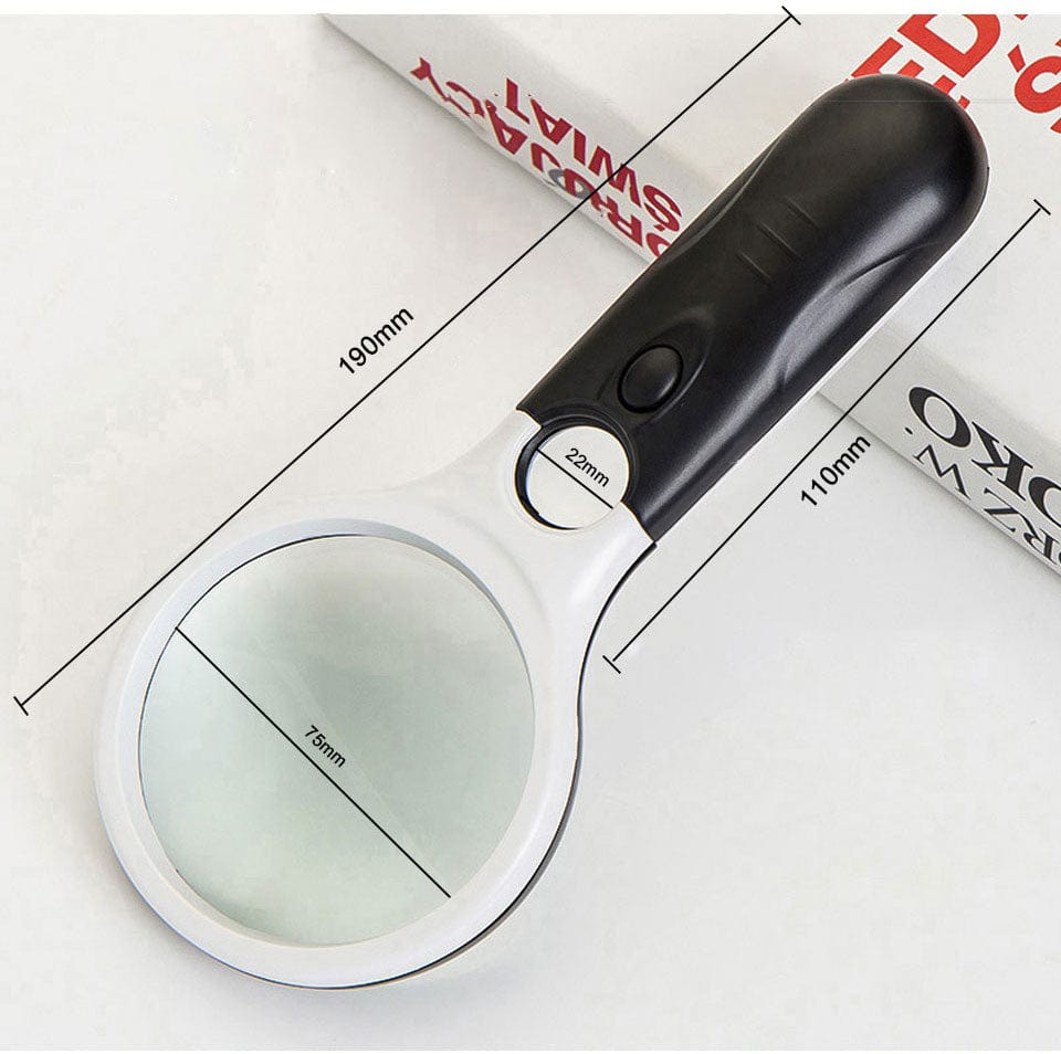 Mini Handheld Magnifiers(3 LED Light 45X Magnifying)