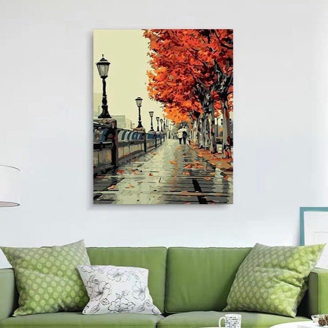 ArtVibe™ DIY Painting By Numbers - Autumn Street (16"x20" / 40x50cm) - ArtVibe Paint by Numbers