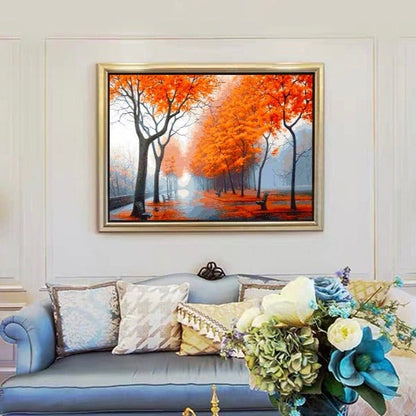 ArtVibe™ DIY Painting By Numbers - Autumn Street (16"x20" / 40x50cm) - ArtVibe Paint by Numbers