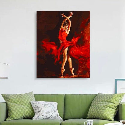 ArtVibe™ DIY Painting By Numbers - Ballet Dancer On Fire (16"x20" / 40x50cm) - ArtVibe Paint by Numbers