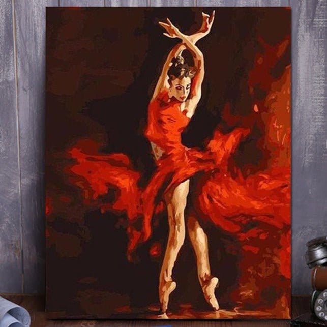 ArtVibe™ DIY Painting By Numbers - Ballet Dancer On Fire (16"x20" / 40x50cm) - ArtVibe Paint by Numbers