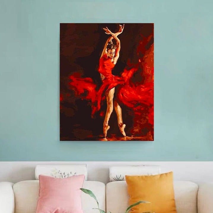 ArtVibe™ DIY Painting By Numbers - Ballet Dancer On Fire (16"x20" / 40x50cm) - ArtVibe Paint by Numbers