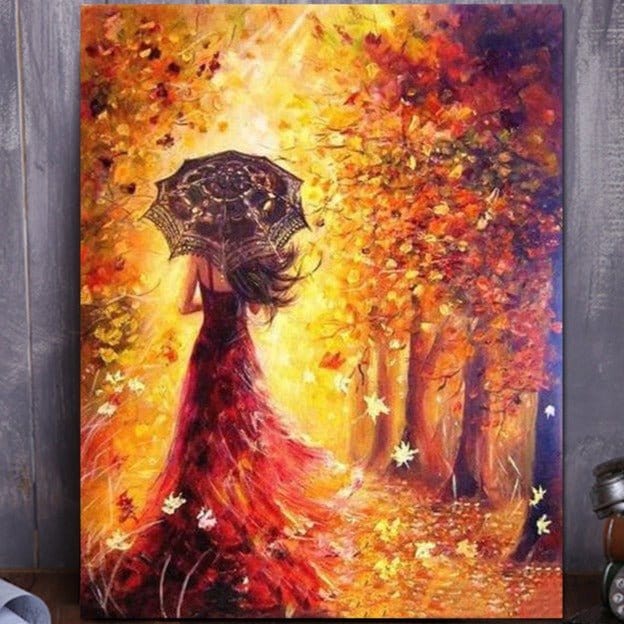 ArtVibe™ DIY Painting By Numbers - Beautiful Woman Autumn Landscape (16"x20" / 40x50cm) - ArtVibe Paint by Numbers