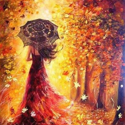 ArtVibe™ DIY Painting By Numbers - Beautiful Woman Autumn Landscape (16"x20" / 40x50cm) - ArtVibe Paint by Numbers