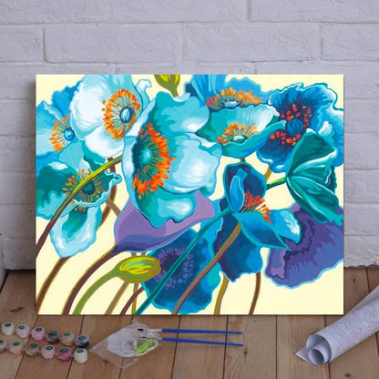 ArtVibe™ DIY Painting By Numbers - Blue Flower (16"x20" / 40x50cm) - ArtVibe Paint by Numbers