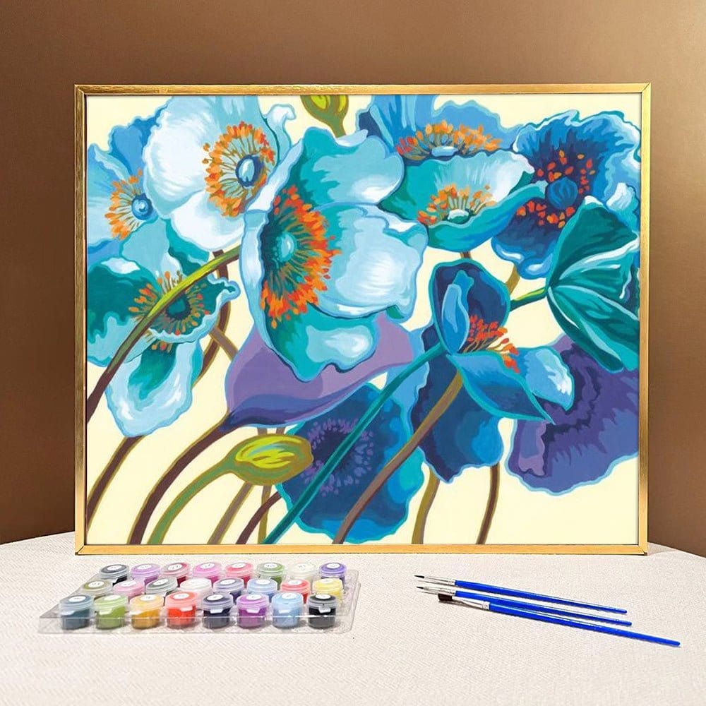 ArtVibe™ DIY Painting By Numbers - Blue Flower (16"x20" / 40x50cm) - ArtVibe Paint by Numbers