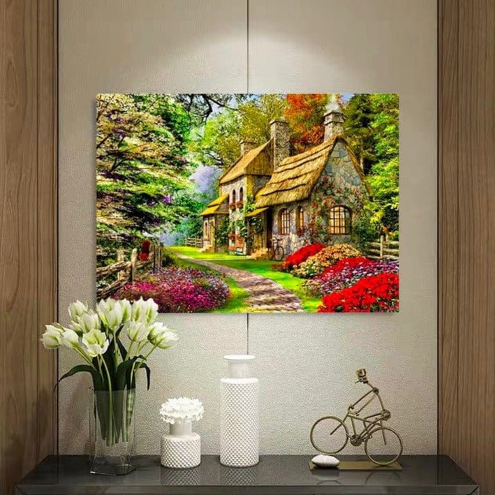 ArtVibe™ DIY Painting By Numbers - Cabin in the woods (16"x20" / 40x50cm) - ArtVibe Paint by Numbers