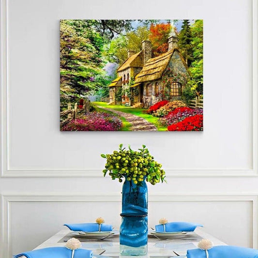 ArtVibe™ DIY Painting By Numbers - Cabin in the woods (16"x20" / 40x50cm) - ArtVibe Paint by Numbers