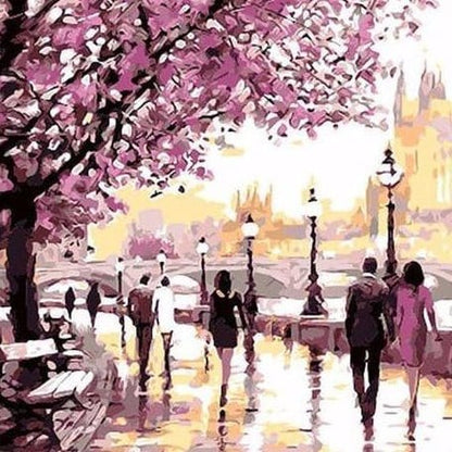 ArtVibe™ DIY Painting By Numbers - Cherry Blossoms Road (16"x20" / 40x50cm) - ArtVibe Paint by Numbers