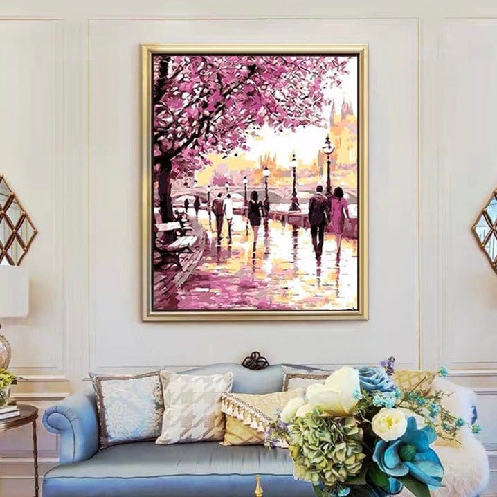 ArtVibe™ DIY Painting By Numbers - Cherry Blossoms Road (16"x20" / 40x50cm) - ArtVibe Paint by Numbers