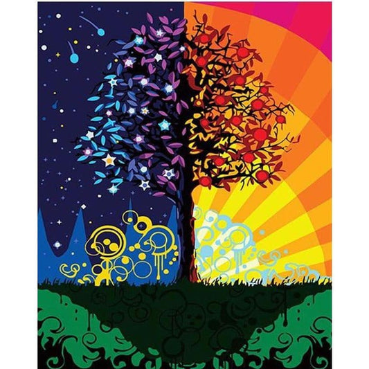 ArtVibe™ DIY Painting By Numbers - Colorful Tree (16"x20" / 40x50cm) - ArtVibe Paint by Numbers