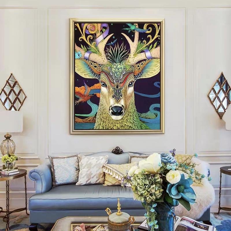 ArtVibe™ DIY Painting By Numbers - Deer Head (16"x20" / 40x50cm) - ArtVibe Paint by Numbers