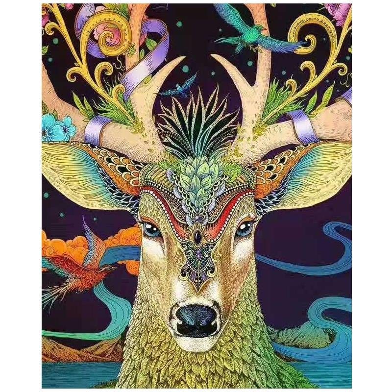 ArtVibe™ DIY Painting By Numbers - Deer Head (16"x20" / 40x50cm) - ArtVibe Paint by Numbers