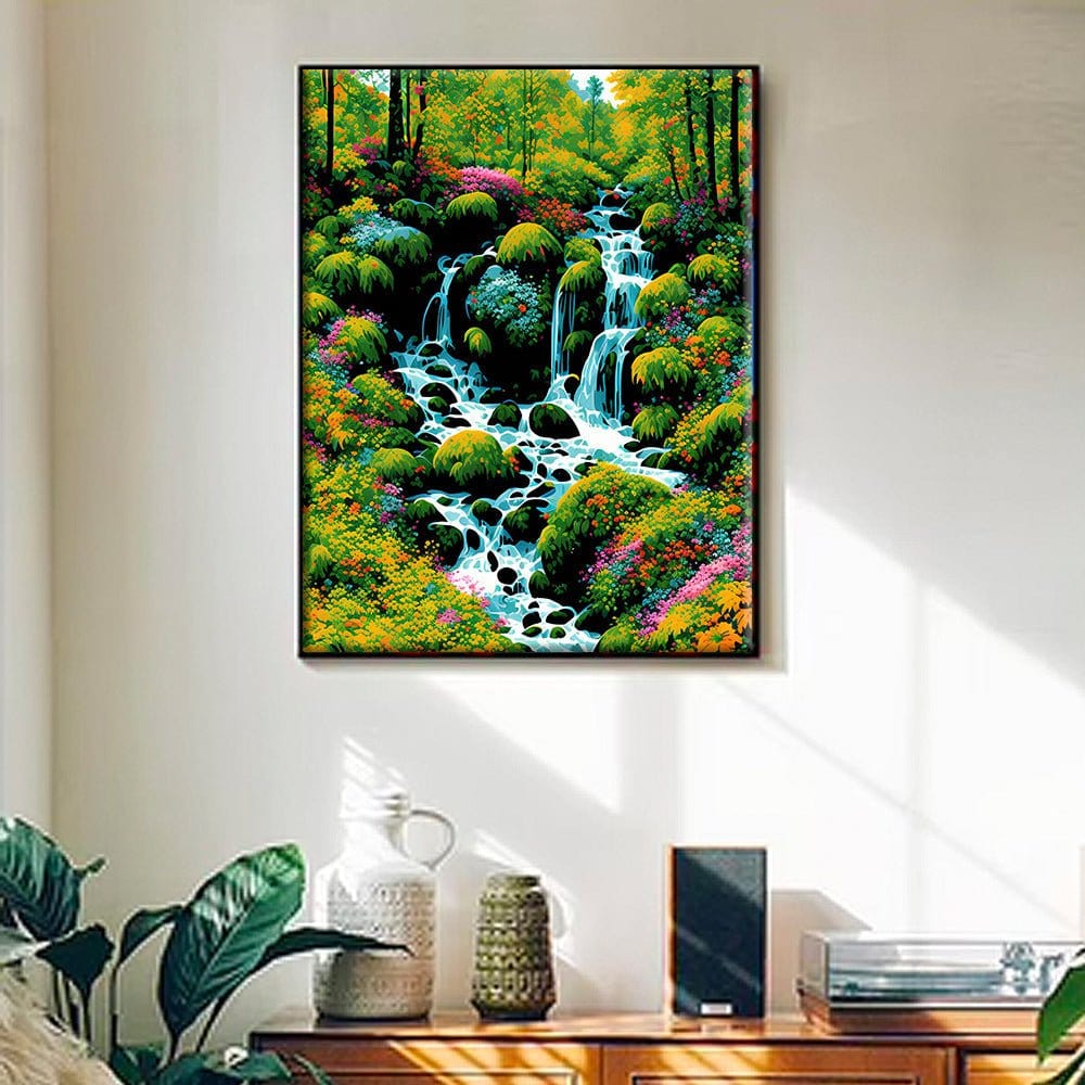 ArtVibe™ DIY Painting By Numbers (EXCLUSIVE) - Blissful Falls (16"x20) - ArtVibe Paint by Numbers