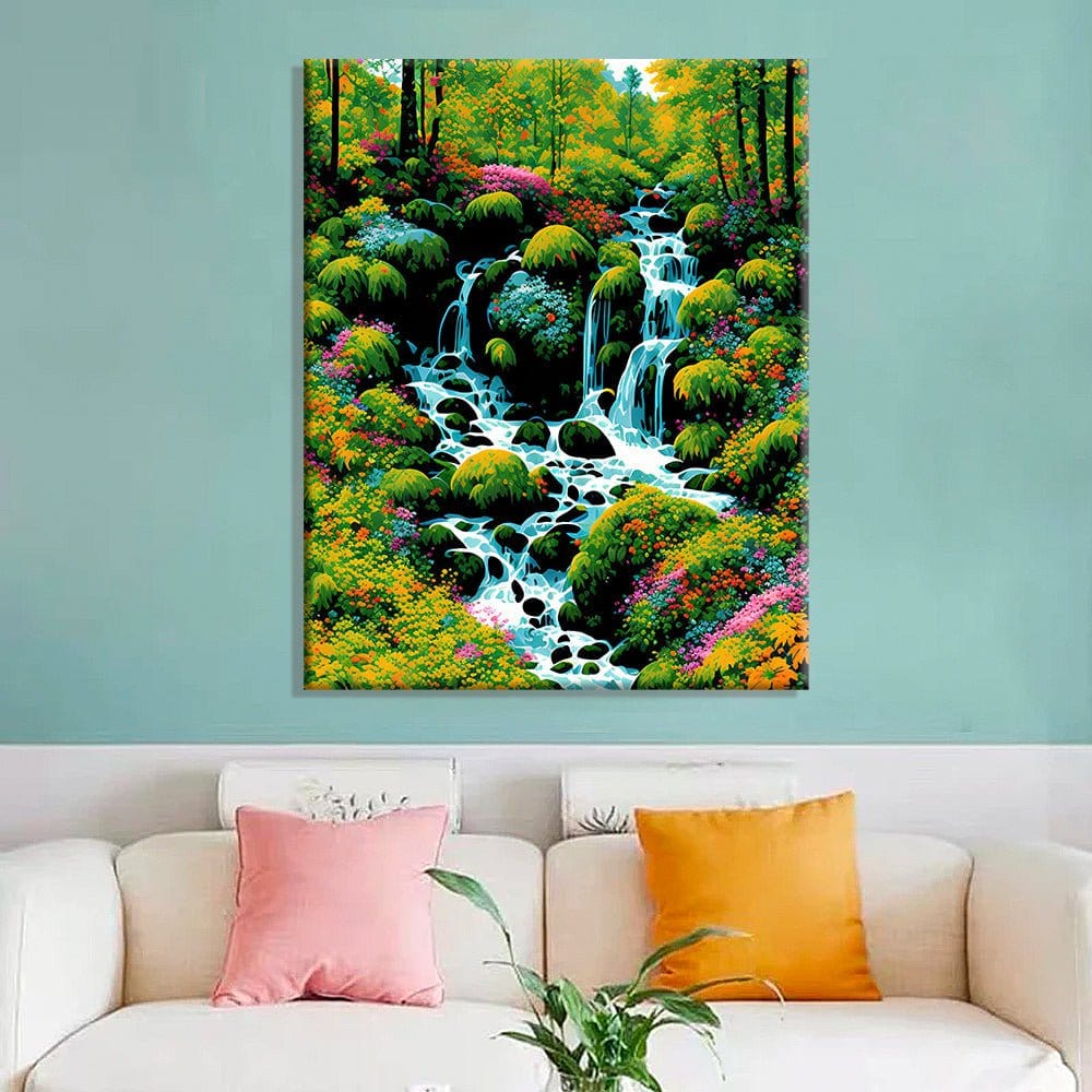 ArtVibe™ DIY Painting By Numbers (EXCLUSIVE) - Blissful Falls (16"x20) - ArtVibe Paint by Numbers