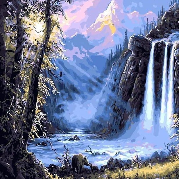 ArtVibe™ DIY Painting By Numbers - Fairyland Waterfall (16"x20" / 40x50cm) - ArtVibe Paint by Numbers