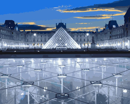 ArtVibe™ DIY Painting By Numbers - Musée du Louvre Paris (16"x20" / 40x50cm) - ArtVibe Paint by Numbers