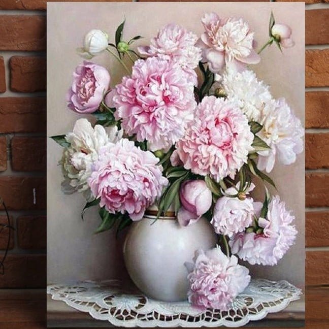 ArtVibe™ DIY Painting By Numbers - Peonies (16"x20" / 40x50cm) - ArtVibe Paint by Numbers