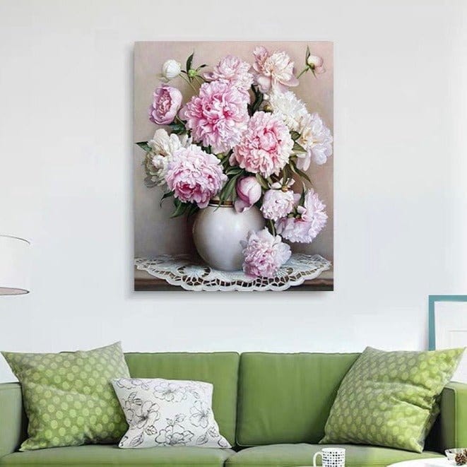 ArtVibe™ DIY Painting By Numbers - Peonies (16"x20" / 40x50cm) - ArtVibe Paint by Numbers