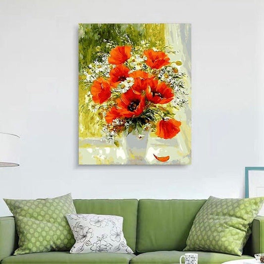 ArtVibe™ DIY Painting By Numbers - Poppies (16"x20" / 40x50cm) - ArtVibe Paint by Numbers