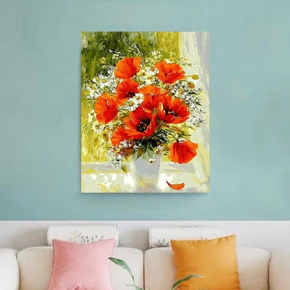 ArtVibe™ DIY Painting By Numbers - Poppies (16"x20" / 40x50cm) - ArtVibe Paint by Numbers