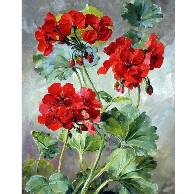 ArtVibe™ DIY Painting By Numbers -Rose Geranium (16"x20" / 40x50cm) - ArtVibe Paint by Numbers