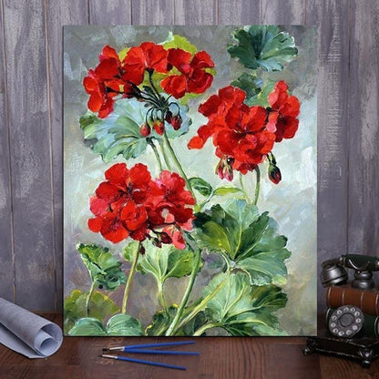 ArtVibe™ DIY Painting By Numbers -Rose Geranium (16"x20" / 40x50cm) - ArtVibe Paint by Numbers