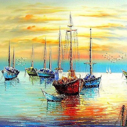 ArtVibe™ DIY Painting By Numbers - Sailing Boat (16"x20" / 40x50cm) - ArtVibe Paint by Numbers