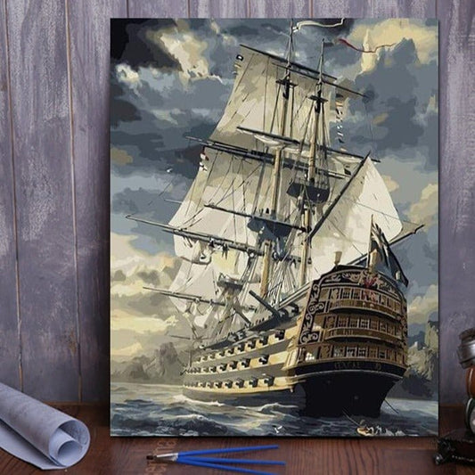 ArtVibe™ DIY Painting By Numbers - Sailing Boat (16"x20" / 40x50cm) - ArtVibe Paint by Numbers