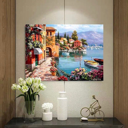 ArtVibe™ DIY Painting By Numbers - Seascape Resort (16"x20" / 40x50cm) - ArtVibe Paint by Numbers