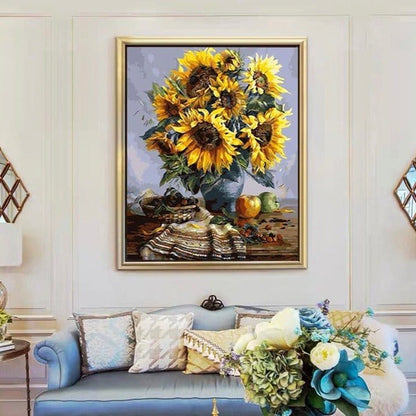 ArtVibe™ DIY Painting By Numbers - SunFlowers (16"x20" / 40x50cm) - ArtVibe Paint by Numbers