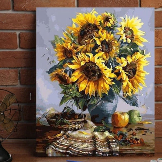 ArtVibe™ DIY Painting By Numbers - SunFlowers (16"x20" / 40x50cm) - ArtVibe Paint by Numbers