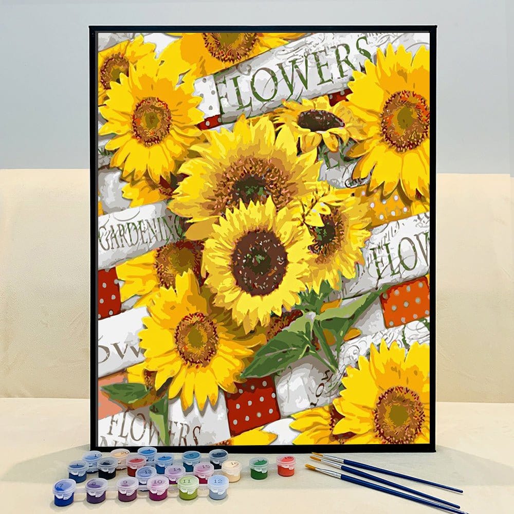 ArtVibe™ DIY Painting By Numbers -Sunflowers (16"x20" / 40x50cm) - ArtVibe Paint by Numbers