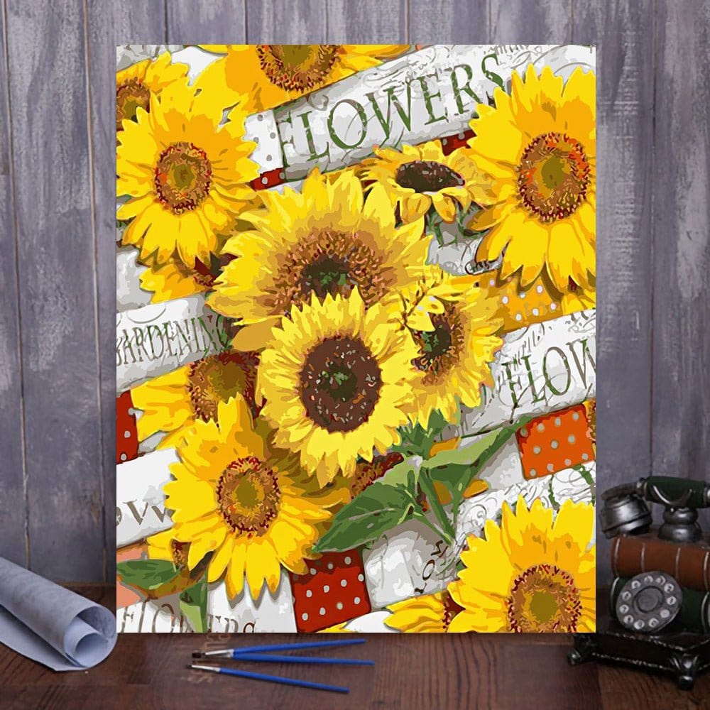 ArtVibe™ DIY Painting By Numbers -Sunflowers (16"x20" / 40x50cm) - ArtVibe Paint by Numbers