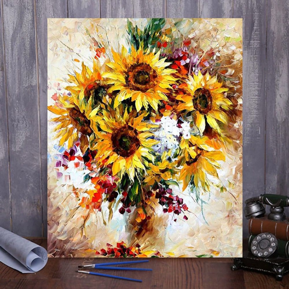 ArtVibe™ DIY Painting By Numbers -Sunflowers (16"x20" / 40x50cm) - ArtVibe Paint by Numbers