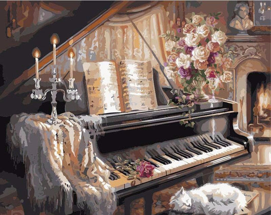 ArtVibe™ DIY Painting By Numbers - Vintage European Piano (16"x20" / 40x50cm) - ArtVibe Paint by Numbers