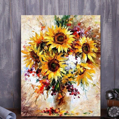 ArtVibe™ DIY Painting By Numbers - Yellow Sunflower (16"x20" / 40x50cm) - ArtVibe Paint by Numbers