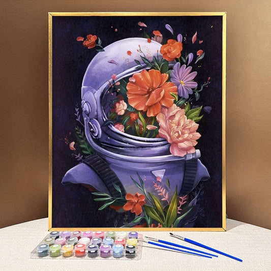 ArtVibe™ Floral Cosmos - DIY Paint By Numbers 'Bloomed Astronaut' Kit - ArtVibe Paint by Numbers
