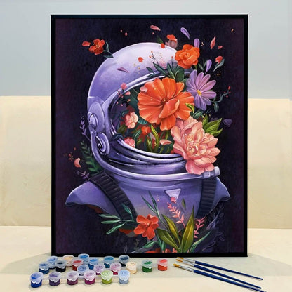 ArtVibe™ Floral Cosmos - DIY Paint By Numbers 'Bloomed Astronaut' Kit - ArtVibe Paint by Numbers