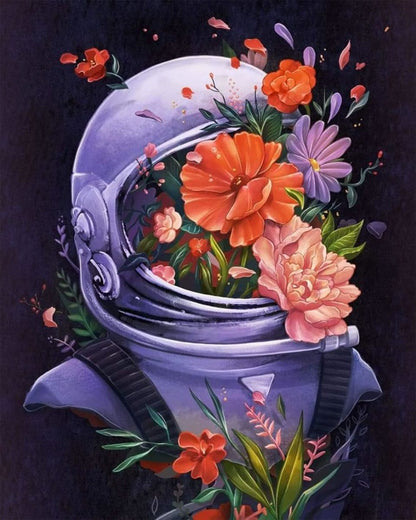 ArtVibe™ Floral Cosmos - DIY Paint By Numbers 'Bloomed Astronaut' Kit - ArtVibe Paint by Numbers