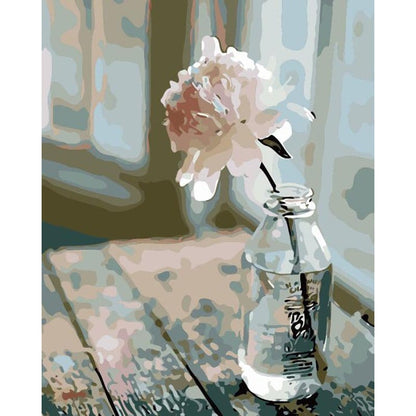 Bring a Touch of Delicate Beauty to Your Home with ArtVibe™ DIY Painting By Numbers - Flower In A Bottle (16"x20" / 40x50cm), a Relaxing and Intricate Art Experience - ArtVibe Paint by Numbers